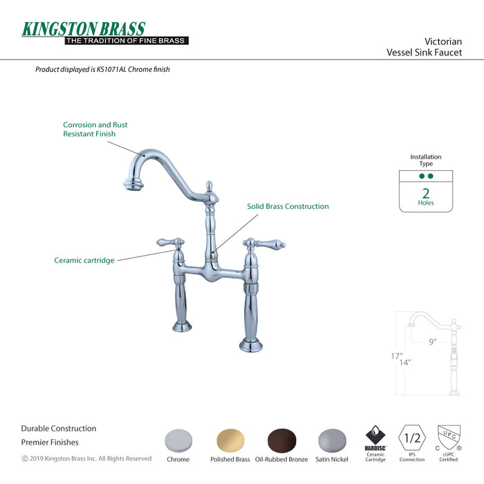 Kingston Brass KS1072AL Vessel Sink Faucet, Polished Brass