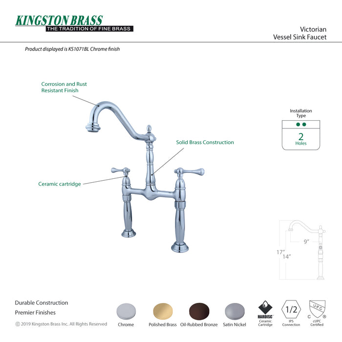 Kingston Brass KS1072BL Vessel Sink Faucet, Polished Brass