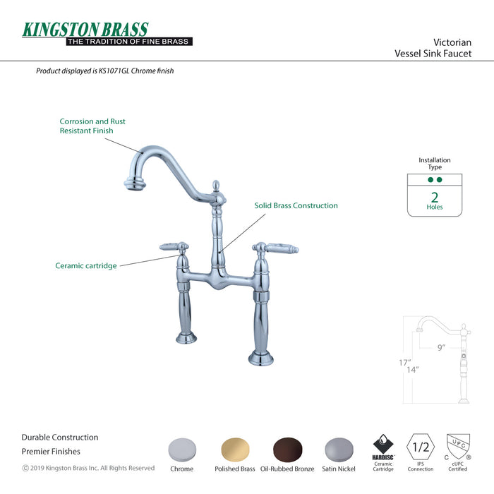 Kingston Brass KS1072GL Vessel Sink Faucet, Polished Brass