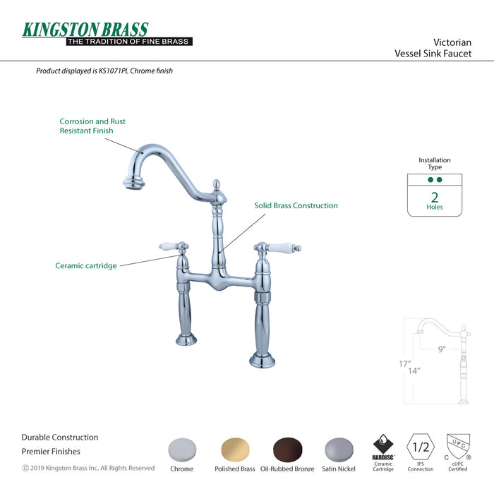 Kingston Brass KS1072PL Vessel Sink Faucet, Polished Brass