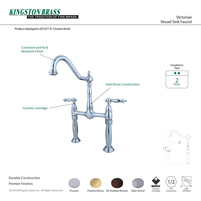 Kingston Brass KS1072TL Vessel Sink Faucet, Polished Brass