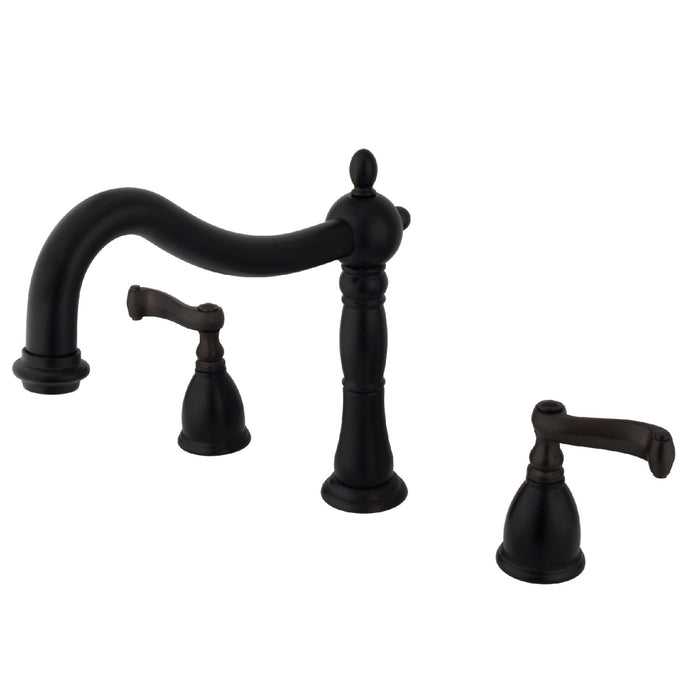 Kingston Brass KS1345FL Heritage Two-Handle Roman Tub Faucet, Oil Rubbed Bronze