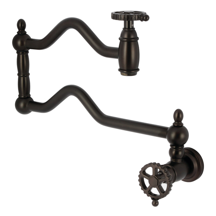 Kingston Brass KS2105CG Fuller Wall Mount Pot Filler, Oil Rubbed Bronze