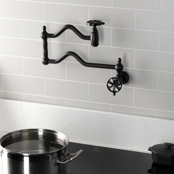 Kingston Brass KS2105RX Belknap Wall Mount Pot Filler, Oil Rubbed Bronze