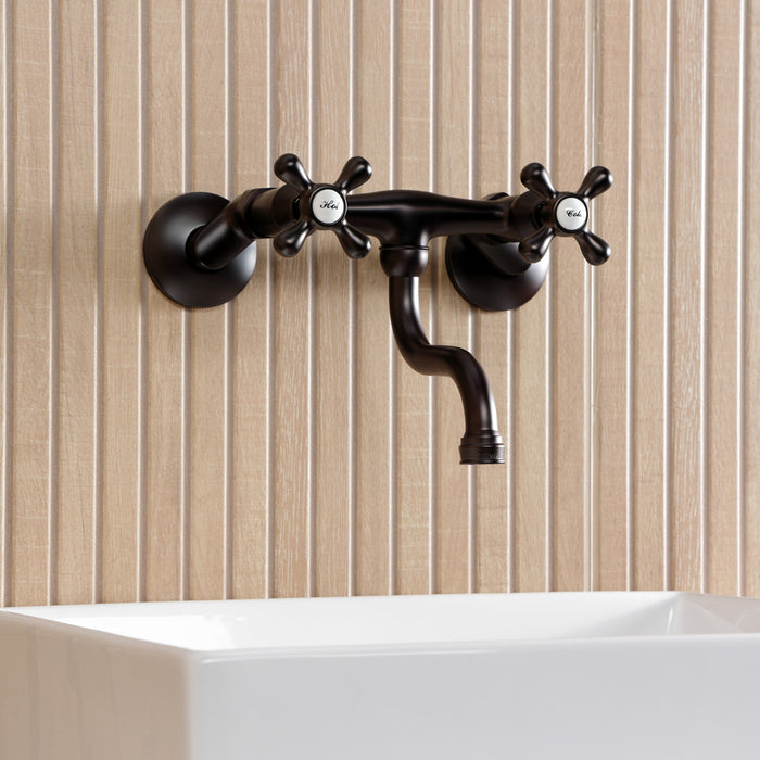 Kingston Brass KS2115AX Kingston Wall Mount Bathroom Faucet, Oil Rubbed Bronze