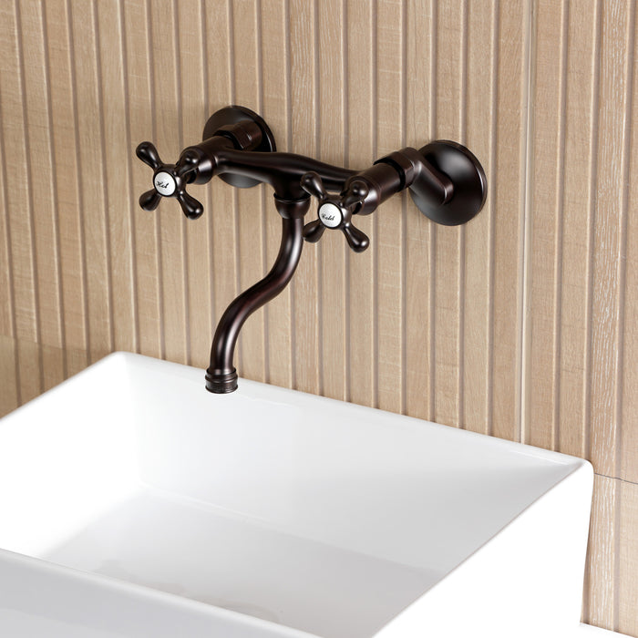 Kingston Brass KS2115AX Kingston Wall Mount Bathroom Faucet, Oil Rubbed Bronze