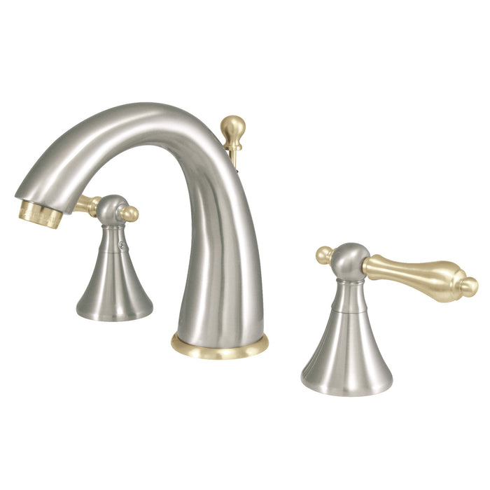 Kingston Brass KS2979AL 8 in. Widespread Bathroom Faucet, Brushed Nickel/Polished Brass