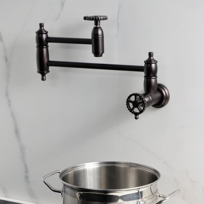 Kingston Brass KS3105CG Fuller Wall Mount Pot Filler, Oil Rubbed Bronze