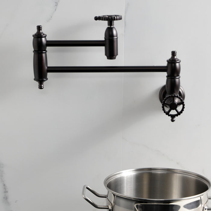 Kingston Brass KS3105CG Fuller Wall Mount Pot Filler, Oil Rubbed Bronze