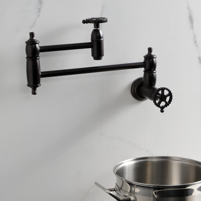 Kingston Brass KS3105CG Fuller Wall Mount Pot Filler, Oil Rubbed Bronze