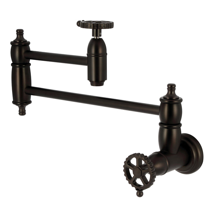 Kingston Brass KS3105CG Fuller Wall Mount Pot Filler, Oil Rubbed Bronze