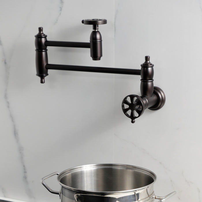 Kingston Brass KS3105RX Belknap Wall Mount Pot Filler, Oil Rubbed Bronze