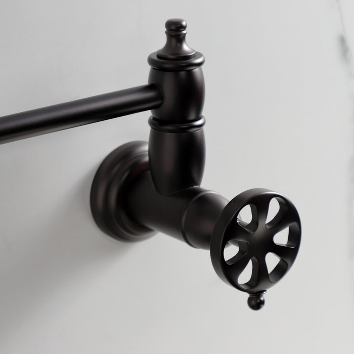 Kingston Brass KS3105RX Belknap Wall Mount Pot Filler, Oil Rubbed Bronze