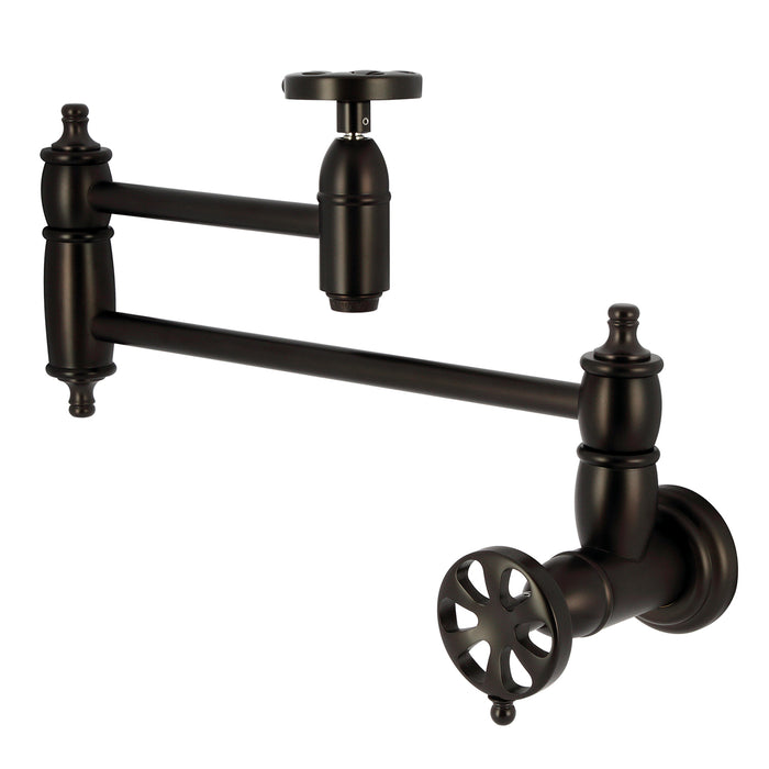 Kingston Brass KS3105RX Belknap Wall Mount Pot Filler, Oil Rubbed Bronze