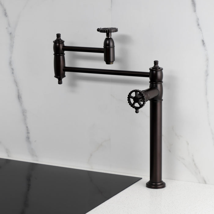 Kingston Brass KS3705CG Fuller Deck Mount Pot Filler Faucet, Oil Rubbed Bronze