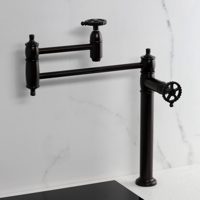 Kingston Brass KS3705CG Fuller Deck Mount Pot Filler Faucet, Oil Rubbed Bronze