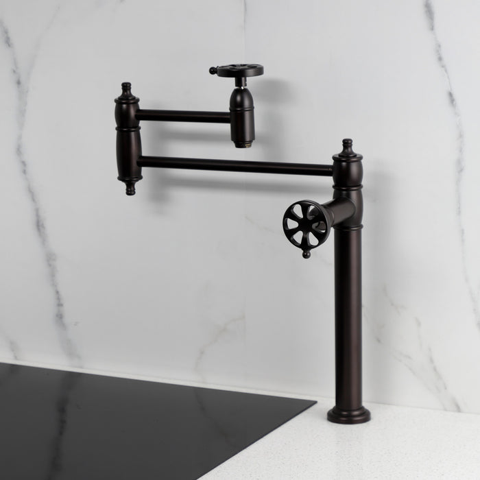 Kingston Brass KS3705RX Belknap Deck Mount Pot Filler Faucet, Oil Rubbed Bronze