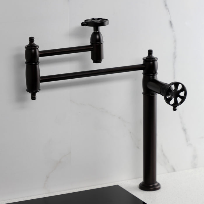 Kingston Brass KS3705RX Belknap Deck Mount Pot Filler Faucet, Oil Rubbed Bronze