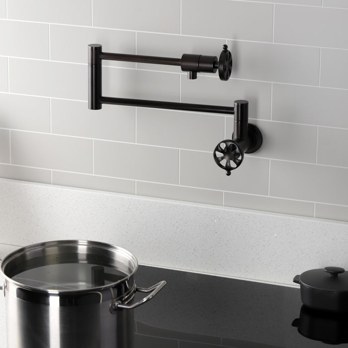 Kingston Brass KS4105RX Belknap Wall Mount Pot Filler, Oil Rubbed Bronze