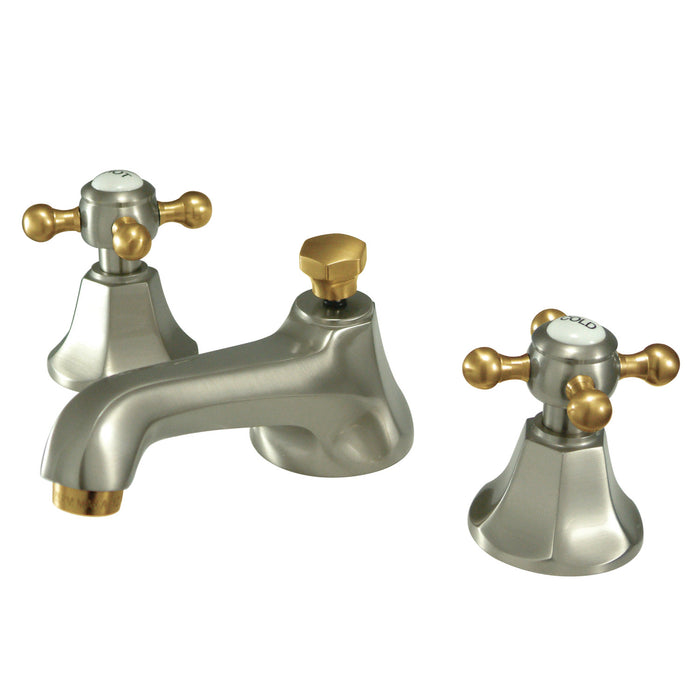 Kingston Brass KS4469BX 8 in. Widespread Bathroom Faucet, Brushed Nickel/Polished Brass