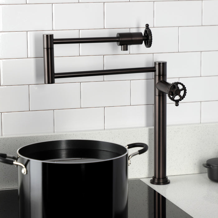 Kingston Brass KS4705CG Fuller Deck Mount Pot Filler Faucet, Oil Rubbed Bronze