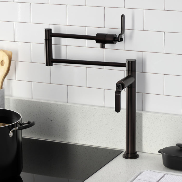 Kingston Brass KS4705KL Whitaker Deck Mount Pot Filler Faucet, Oil Rubbed Bronze