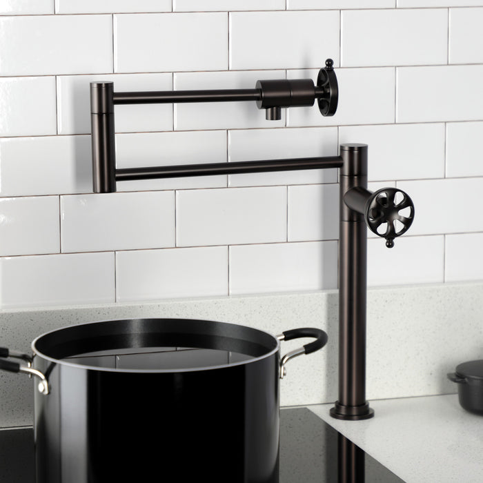 Kingston Brass KS4705RX Belknap Deck Mount Pot Filler Faucet, Oil Rubbed Bronze