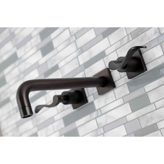 Kingston Brass KS6025DFL NuWave Two-Handle Wall Mount Roman Tub Faucet, Oil Rubbed Bronze