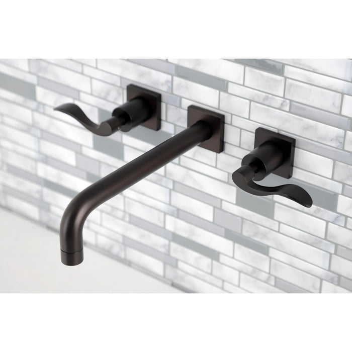 Kingston Brass KS6025DFL NuWave Two-Handle Wall Mount Roman Tub Faucet, Oil Rubbed Bronze