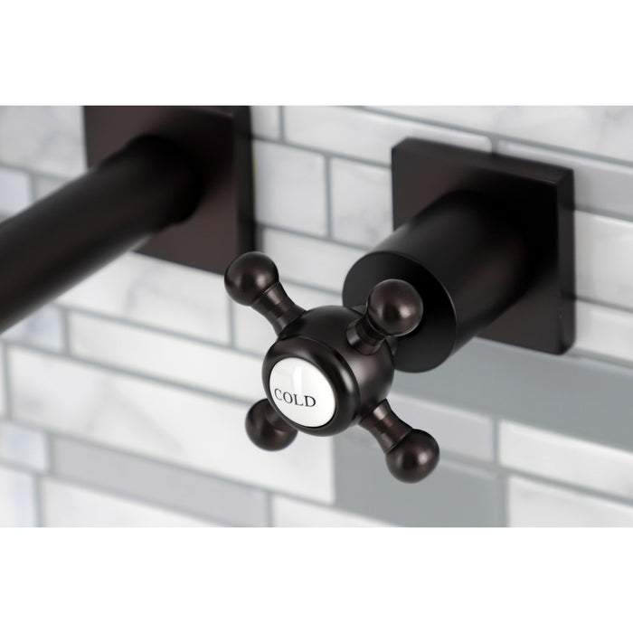 Kingston Brass KS6125BX Metropolitan Two-Handle Wall Mount Bathroom Faucet, Oil Rubbed Bronze