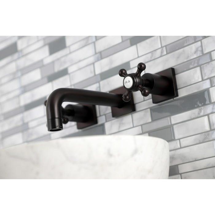 Kingston Brass KS6125BX Metropolitan Two-Handle Wall Mount Bathroom Faucet, Oil Rubbed Bronze