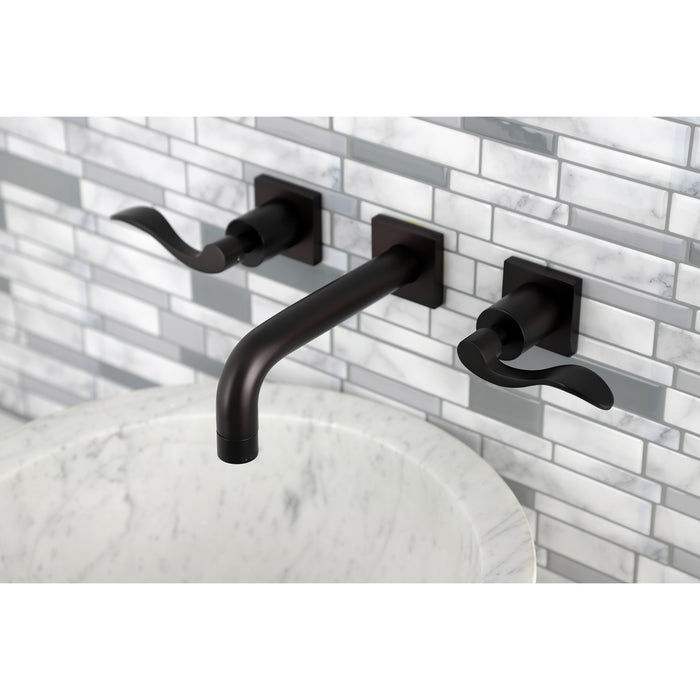 Kingston Brass KS6125DFL NuWave Two-Handle Wall Mount Bathroom Faucet, Oil Rubbed Bronze