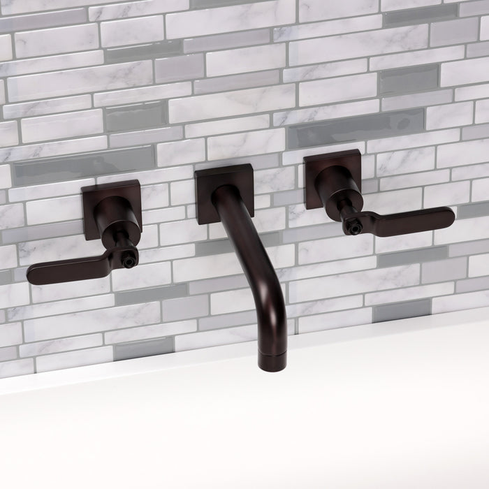 Kingston Brass KS6125KL Whitaker Two-Handle Wall Mount Bathroom Faucet, Oil Rubbed Bronze