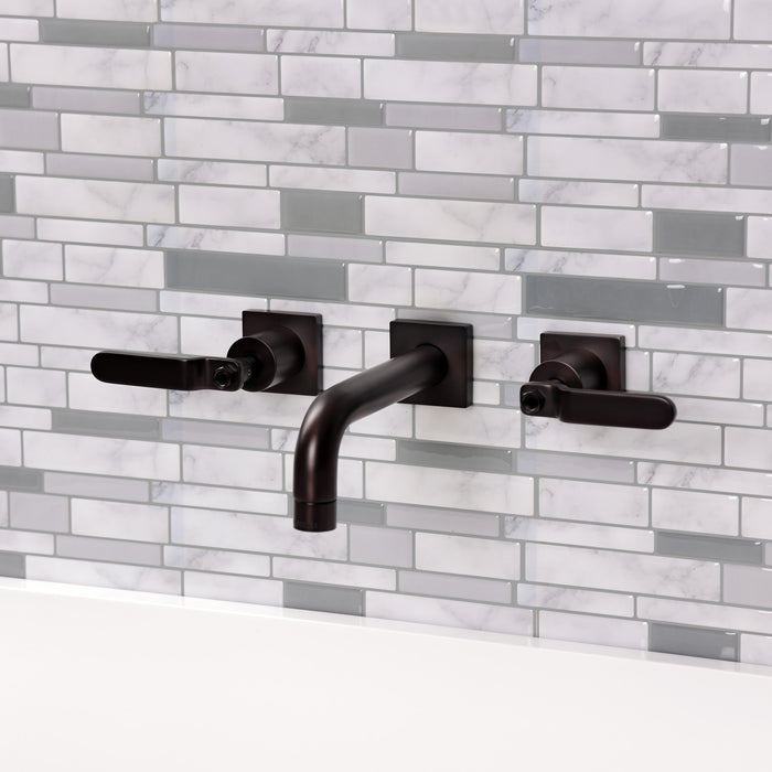 Kingston Brass KS6125KL Whitaker Two-Handle Wall Mount Bathroom Faucet, Oil Rubbed Bronze