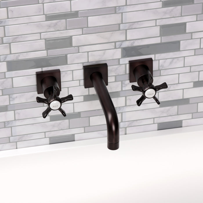 Kingston Brass KS6125NX Hamilton Two-Handle Wall Mount Bathroom Faucet, Oil Rubbed Bronze