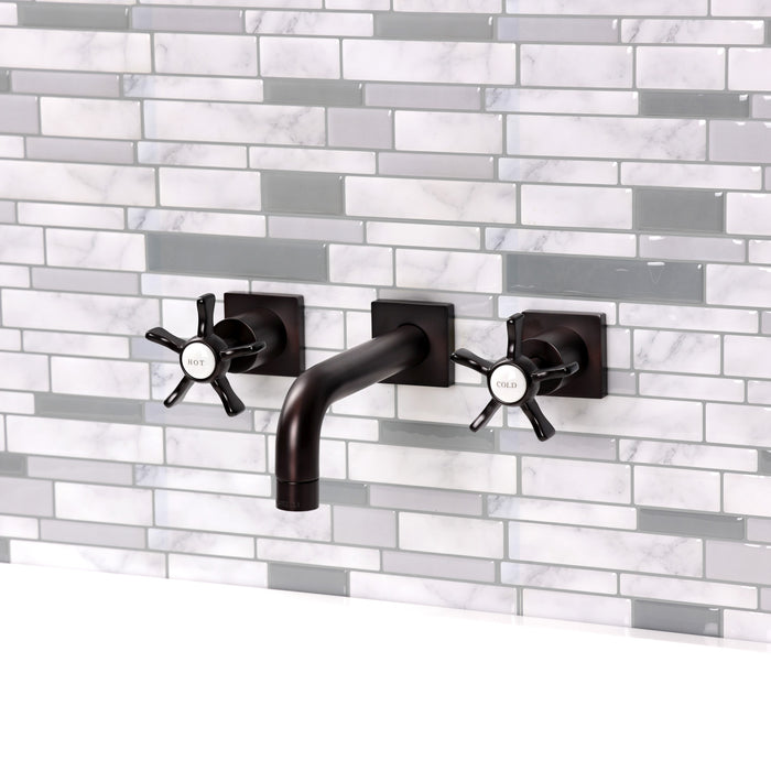 Kingston Brass KS6125NX Hamilton Two-Handle Wall Mount Bathroom Faucet, Oil Rubbed Bronze