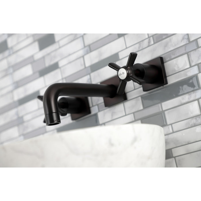 Kingston Brass KS6125ZX Millennium Two-Handle Wall Mount Bathroom Faucet, Oil Rubbed Bronze