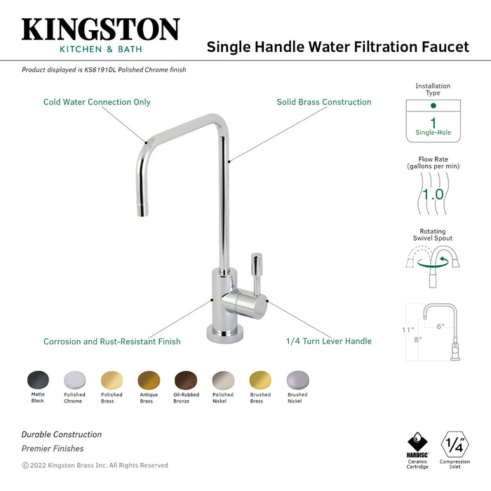 Kingston Brass KS6195DL Concord Single-Handle Water Filtration Faucet, Oil Rubbed Bronze