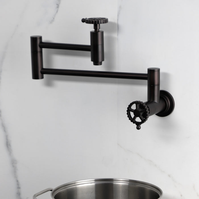 Kingston Brass KS8105CG Fuller Wall Mount Pot Filler, Oil Rubbed Bronze