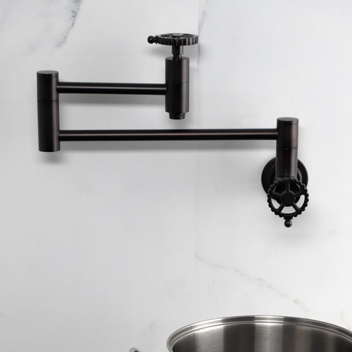 Kingston Brass KS8105CG Fuller Wall Mount Pot Filler, Oil Rubbed Bronze