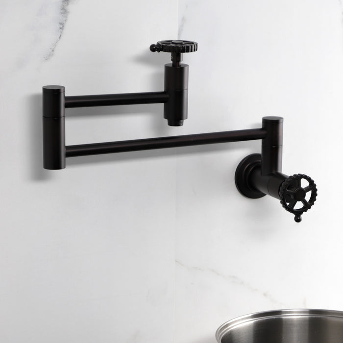 Kingston Brass KS8105CG Fuller Wall Mount Pot Filler, Oil Rubbed Bronze