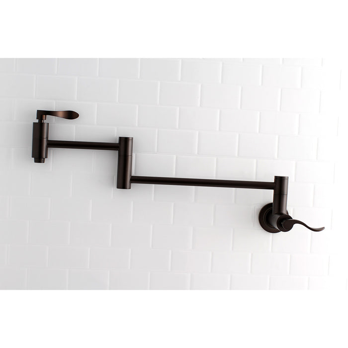 Kingston Brass KS8105DFL Wall Mount Pot Filler Kitchen Faucet, Oil Rubbed Bronze