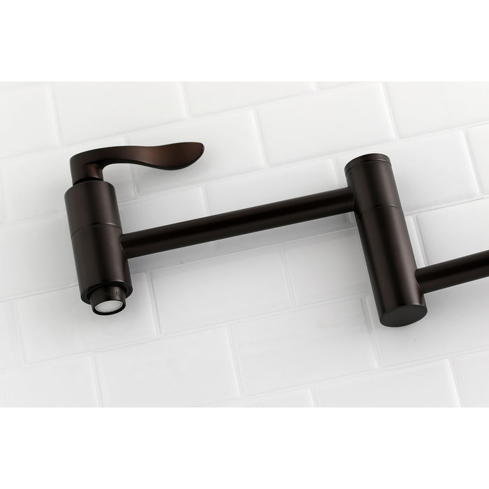 Kingston Brass KS8105DFL Wall Mount Pot Filler Kitchen Faucet, Oil Rubbed Bronze