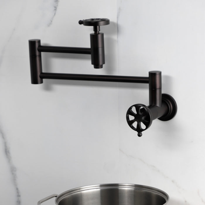 Kingston Brass KS8105RX Belknap Wall Mount Pot Filler, Oil Rubbed Bronze