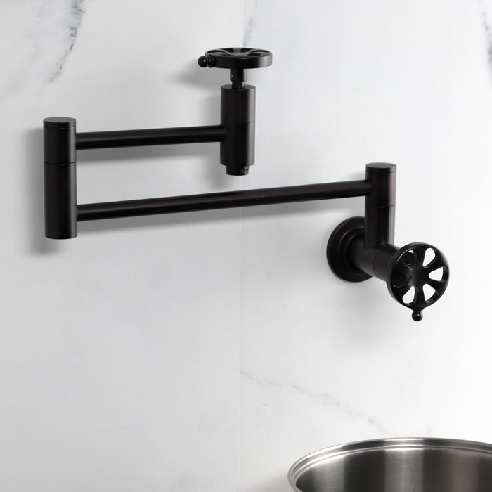 Kingston Brass KS8105RX Belknap Wall Mount Pot Filler, Oil Rubbed Bronze