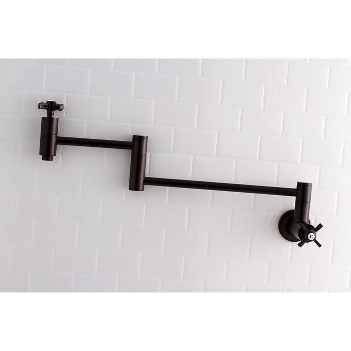 Kingston Brass KS8105ZX Millennium Wall Mount Pot Filler Kitchen Faucet, Oil Rubbed Bronze