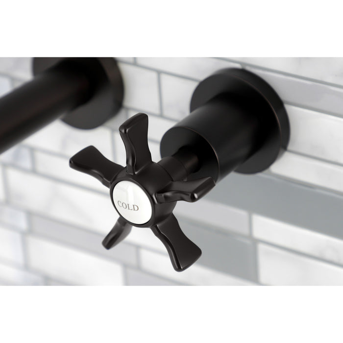 Kingston Brass KS8125NX Hamilton Two-Handle Wall Mount Bathroom Faucet, Oil Rubbed Bronze