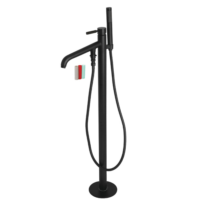 Kingston Brass KS8130DKL Kaiser Freestanding Tub Faucet with Hand Shower, Matte Black