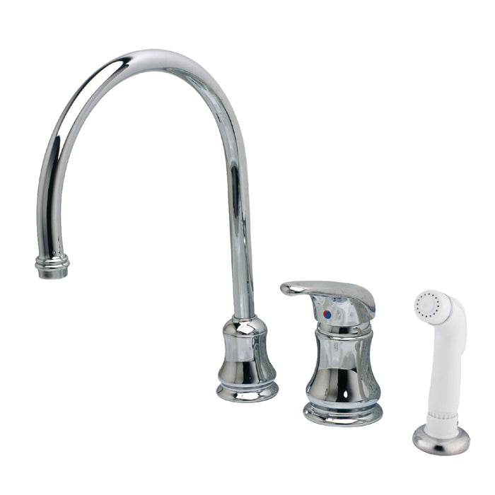 Kingston Brass KS821C Single-Handle Widespread Kitchen Faucet, Polished Chrome