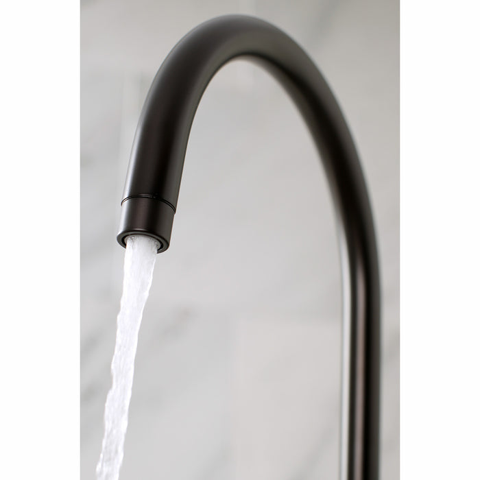 Kingston Brass KS8275DLBS Concord Bridge Kitchen Faucet with Brass Sprayer, Oil Rubbed Bronze